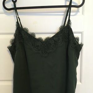 Olive Lace Trimmed Camisole